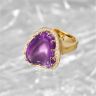 Ring in 18 kt goud met amethyst en briljant